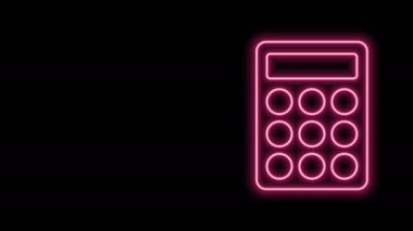 Parlayan neon hattı parola koruması ve siyah arkaplanda izole edilmiş güvenlik erişim simgesi. Güvenlik, güvenlik, koruma, gizlilik kavramı. 4K Video hareketli grafik canlandırması