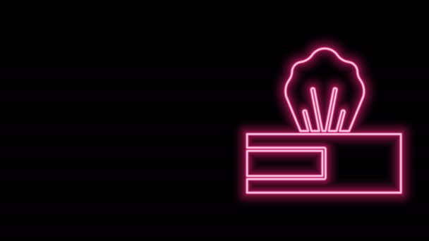 Świecąca neon linia Mokra chusteczka ikona wyizolowana na czarnym tle. 4K Animacja graficzna ruchu wideo — Wideo stockowe