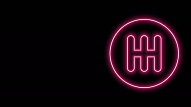 Glödande neon line Redskap skiftare ikon isolerad på svart bakgrund. Överföringsikonen. 4K Video motion grafisk animation — Stockvideo