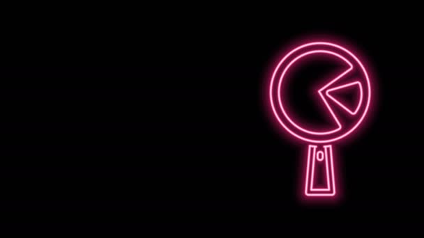 Leuchtende Neon-Linie Omelette in der Pfanne Symbol isoliert auf schwarzem Hintergrund. Omelett in einer Pfanne. 4K Video Motion Grafik Animation — Stockvideo