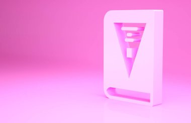 Pembe 26 Kasım Hindistan Anayasa Günü ikonu pembe arka planda izole edildi. Minimalizm kavramı. 3d illüstrasyon 3B canlandırma.