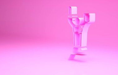 Kiev 'deki Pembe Ana Anavatan Anıtı. Pembe arka planda izole edilmiş Ukrayna ikonu. Minimalizm kavramı. 3d illüstrasyon 3B canlandırma.