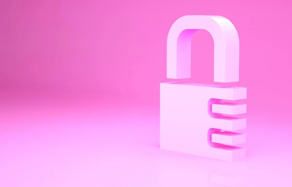 Pink Safe Zahlenschloss Symbol Isoliert Auf Rosa Hintergrund Kombination Vorhängeschloss — Stockfoto