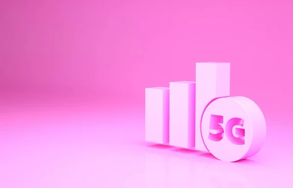 Pink Нова Піктограма Бездротового Інтернету Ізольована Рожевому Фоні Глобальна Мережа — стокове фото