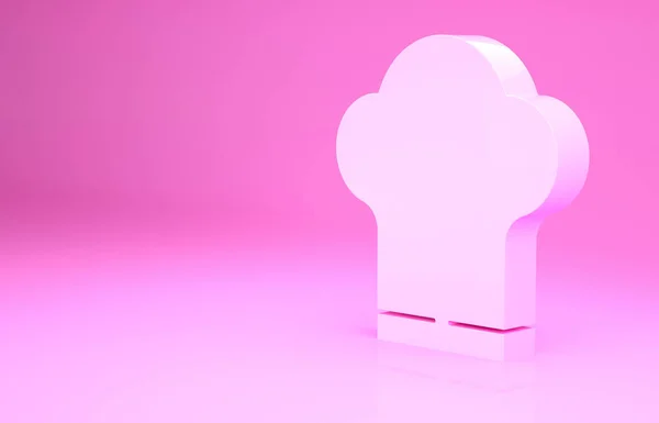 Ikona Čepice Pink Chef Izolované Růžovém Pozadí Symbol Vaření Kuchařská — Stock fotografie