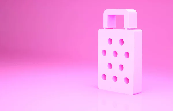 Pembe Grater Simgesi Pembe Arkaplanda Izole Edilmiş Mutfak Sembolü Mutfak — Stok fotoğraf