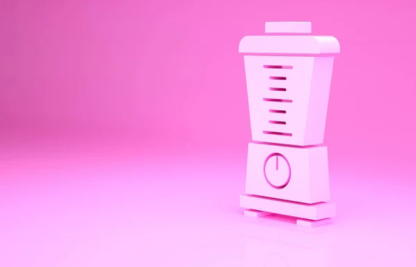 Icono Pink Blender Aislado Sobre Fondo Rosa Cocina Eléctrica Licuadora —  Fotos de Stock