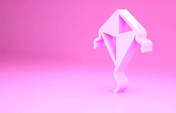 Icono Cometa Rosa Aislado Sobre Fondo Rosa Concepto Minimalista Ilustración —  Fotos de Stock