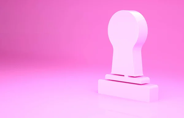 ピンクの背景に隔離されたコーヒータンパーアイコン 最小限の概念 3Dイラスト3Dレンダリング — ストック写真