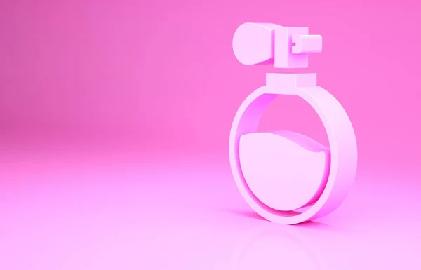 Icona Rosa Profumo Isolato Sfondo Rosa Concetto Minimalista Illustrazione Rendering — Foto Stock