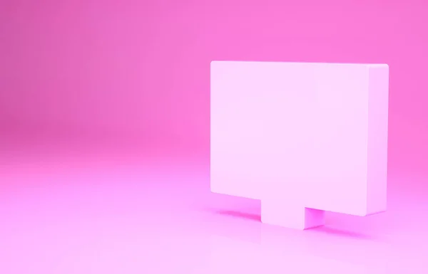 Rosa Bild Konst Ikon Isolerad Rosa Bakgrund Minimalistiskt Koncept Återgivning — Stockfoto