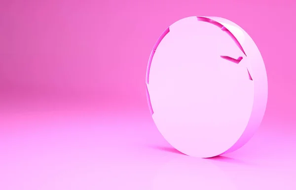 粉色足球图标孤立在粉色背景 运动器材 最低纲领的概念 3D渲染3D插图 — 图库照片