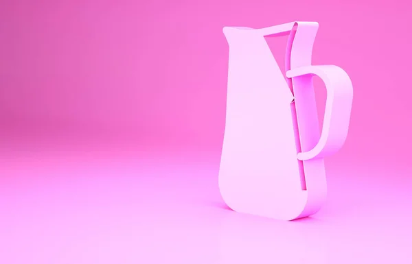 Розовая Икона Сангрии Выделена Розовом Фоне Традиционный Испанский Напиток Концепция — стоковое фото