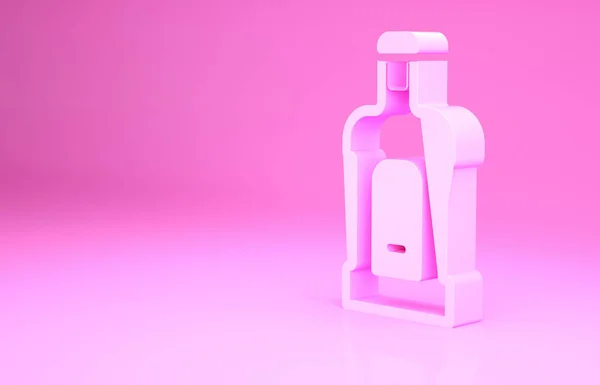 Ícone Rosa Orujo Isolado Fundo Rosa Conceito Minimalismo Ilustração Render — Fotografia de Stock