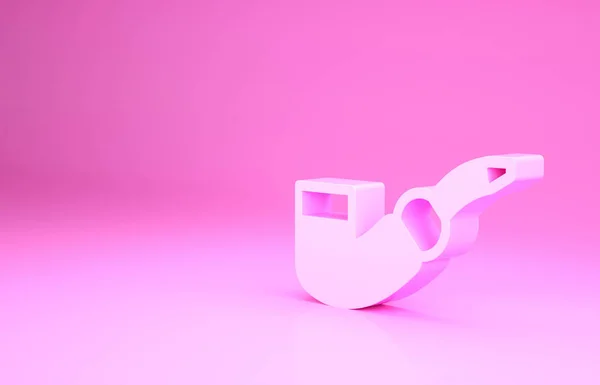 Pink Smoking Pipe Symbol Isoliert Auf Rosa Hintergrund Tabakpfeife Minimalismus — Stockfoto