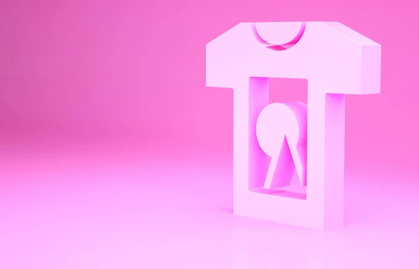 Pink Shirt Icon Isolated Pink Background Minimalism Concept Illustration Render — Stock Photo, Image