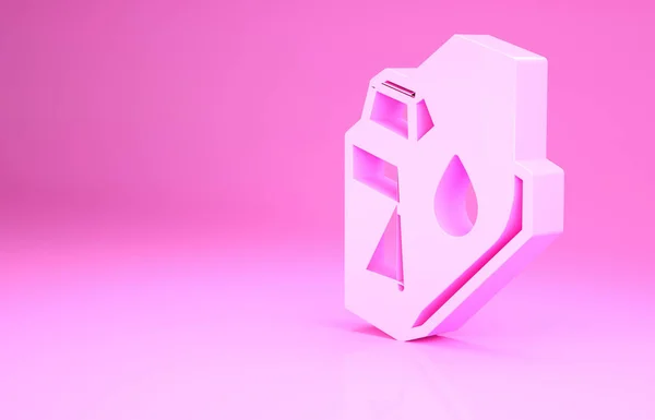 ピンクの背景に隔離されたピンクのプリンターインクカートリッジアイコン 最小限の概念 3Dイラスト3Dレンダリング — ストック写真
