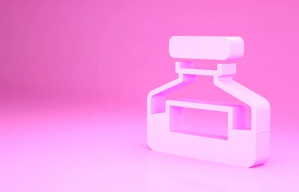 Pink Ink Μπουκάλι Εικονίδιο Απομονώνονται Ροζ Φόντο Προμήθειες Καλλιγραφίας Για — Φωτογραφία Αρχείου