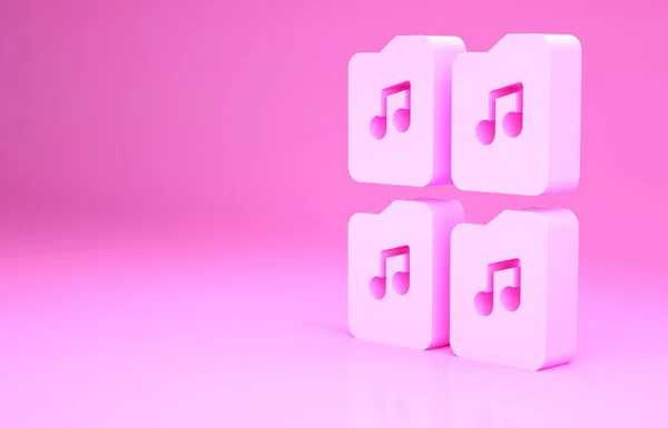 Иконка Документа Pink Music Выделена Розовом Фоне Формат Waveform Audio — стоковое фото