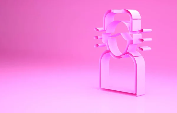 Рожева Людина Навушниках Ізольована Рожевому Фоні Концепція Мінімалізму Ілюстрація Рендеринга — стокове фото
