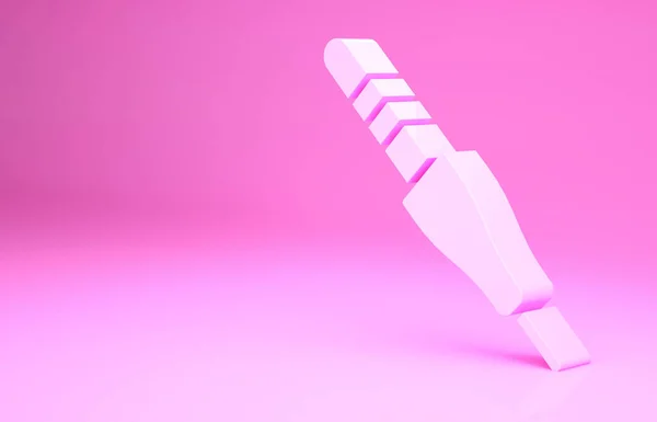 Рожевий Звуковий Джек Ізольовано Рожевому Фоні Аудіокабель Підключення Звукового Обладнання — стокове фото