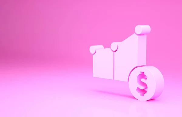 Infografía Gráfico Pastel Rosa Símbolo Del Dólar Icono Aislado Sobre —  Fotos de Stock