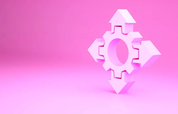 Базова Ікона Pink Project Ізольована Рожевому Фоні Бізнес Аналіз Планування — стокове фото