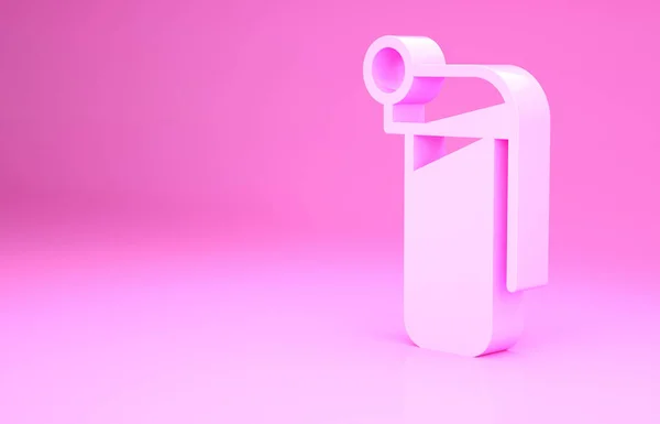 粉色手榴弹图标隔离在粉色背景上 炸弹爆炸 最低纲领的概念 3D渲染3D插图 — 图库照片