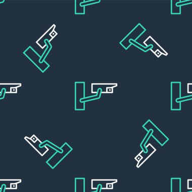 Hat güvenlik kamerası simgesi siyah arkaplanda kusursuz desen izole etti. Vektör.