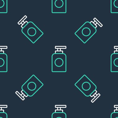 El kremi ikonu çizgi tübü siyah arka planda izole edilmiş pürüzsüz desen. Vektör.