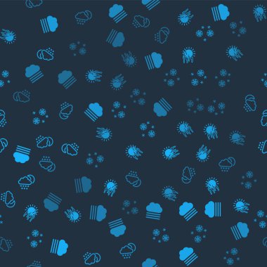 Sis ve bulut, güneş, kar ve bulutu kusursuz bir desene ayarlayın. Vektör.