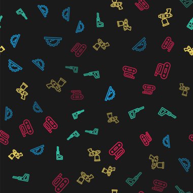 Elektrikli testere, Karşılaştırma, boya sprey tabancası ve planer aletini kusursuz desene ayarlayın. Vektör.