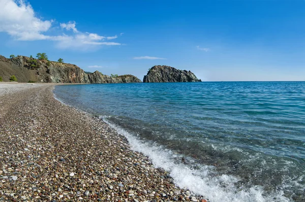 Галькового Пляжу Середземноморському Узбережжі Туреччини — стокове фото