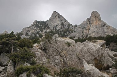 Simeiz yakınlarında kayalar (Kırım))
