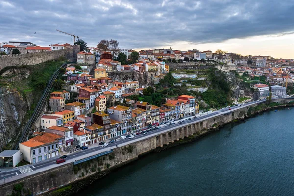 Rano Widokiem Miasto Porto Rzekę Douro Portugalii — Zdjęcie stockowe
