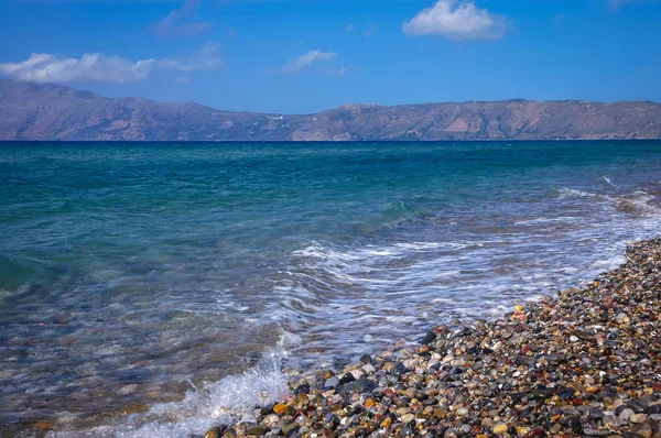 Playa Del Mar Mediterráneo Kissamos Ciudad Isla Creta Grecia — Foto de Stock