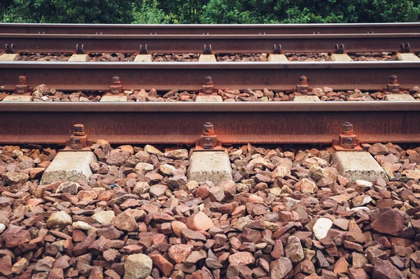Zblízka Železniční Tratě Polsku — Stock fotografie