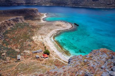 View from the top of Imeri Gramvousa Island near island of Crete, Greece clipart