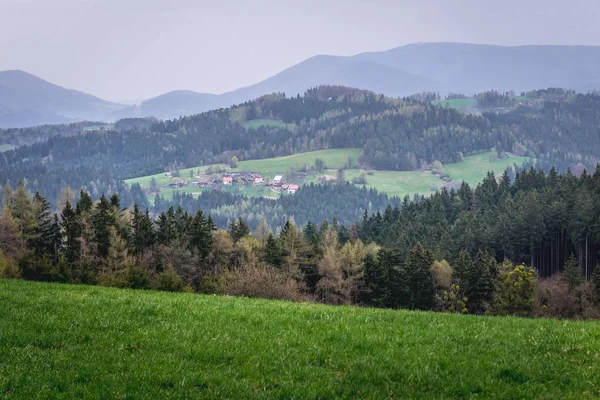 Δείτε Τουριστική Περιοχή Beskids Μοραβίας Βλαχίας Κοντά Στην Πόλη Vsetin — Φωτογραφία Αρχείου