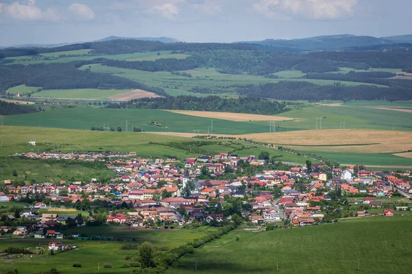 Ciudad Hrabusice Vista Desde Cordillera Slovak Paradise Eslovaquia —  Fotos de Stock