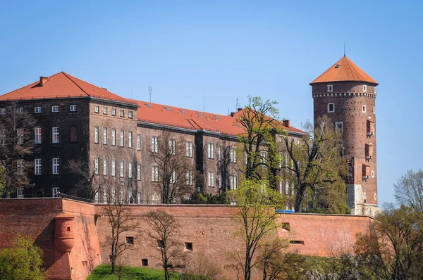 Complexe Architectural Fortifié Wawel Dans Ville Cracovie Pologne Vue Avec — Photo