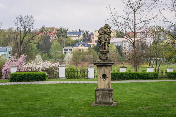 Escultura Parque Del Castillo Ciudad Frydek Mistek Región Moravia Silesia — Foto de Stock
