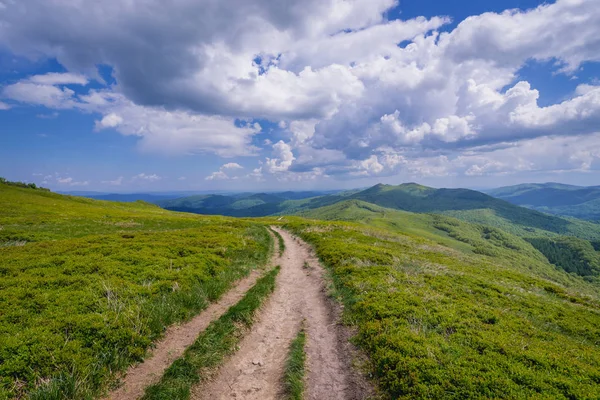 Paisaje Del Parque Nacional Bieszczady Polonia Vista Desde Los Pastos — Foto de Stock