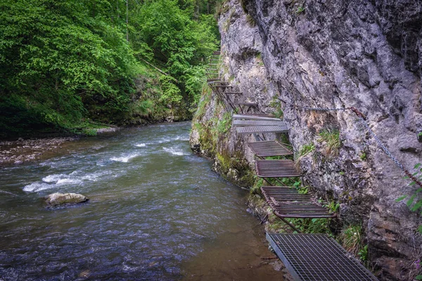 Río Hornad Visto Desde Ruta Turística Parque Llamado Slovak Paradise — Foto de Stock