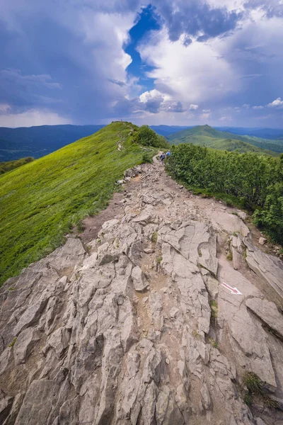 Paisaje Parque Nacional Bieszczady Voivodato Subcarpático Polonia Vista Desde Montaña — Foto de Stock