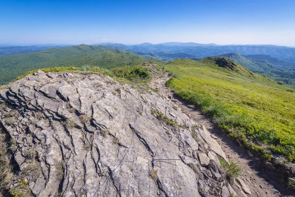 Sendero Monte Rozsypaniec Parque Nacional Bieszczady Voivodato Subcarpático Polonia — Foto de Stock