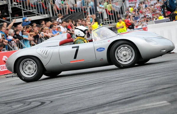 Varsovie Pologne Juin 2011 Sir Stirling Moss Conduisant Une Porsche — Photo