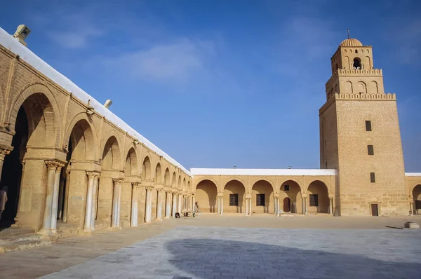 Stora Moskén Kairouan Borggården Med Minaret Kairouan Stad Tunisien Kallas — Stockfoto