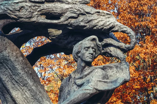 Pools Componist Virtuoos Pianist Frederic Chopin Monument Baden Warandepark Warschau — Stockfoto
