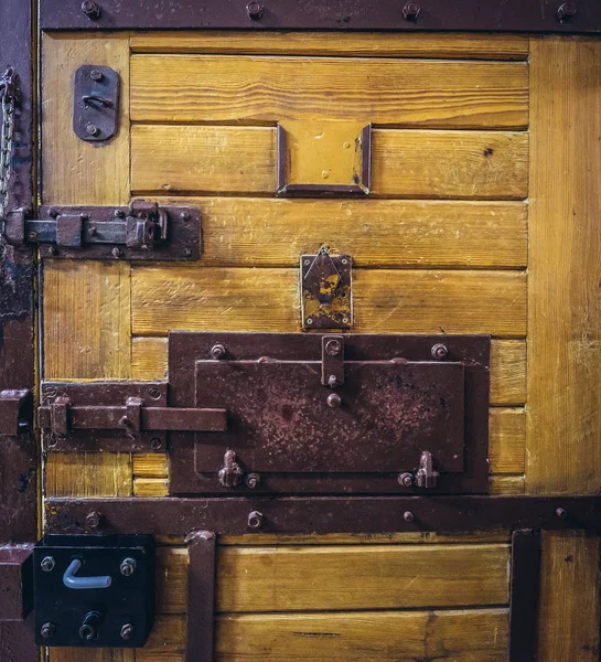 Old Wood Metal Cell Door Polish Prison — Stock Photo, Image